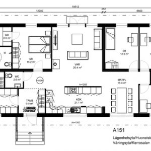 1-plans hus planlösning