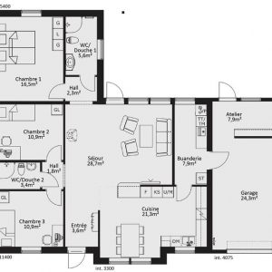 100m2 enplanshus plan