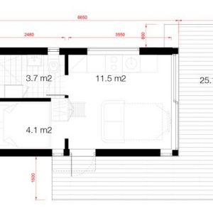 Attefallshus planlösning med loft