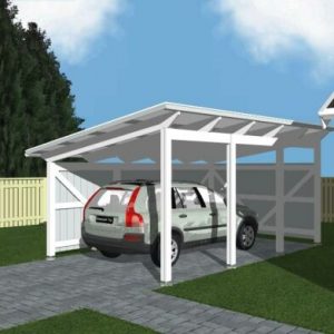 Carport med förråd ritning