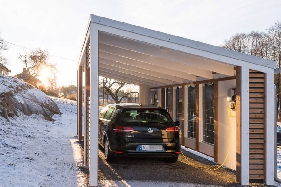 Carport med solceller