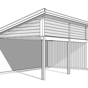 Carport pulpettak ritning