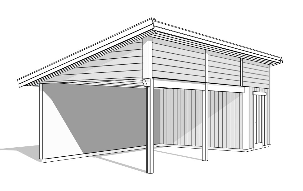 Carport pulpettak ritning