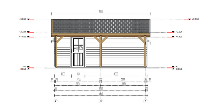 Carport ritning mått