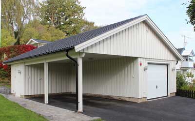 Dubbelgarage med carport