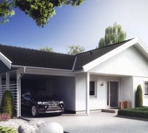 Enplanshus med garage