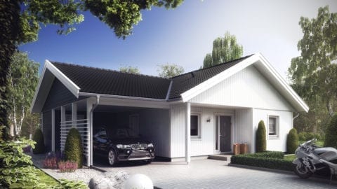 Enplanshus med garage