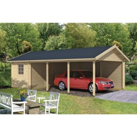 Garage med carport ritning