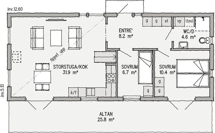 Garage med lägenhet ritning
