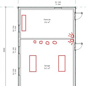 Garage med loft ritning