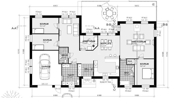 H-hus planlösning