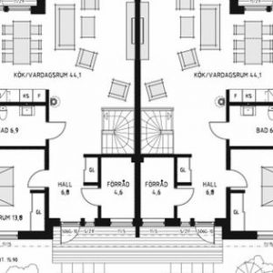 Parhus planlösning