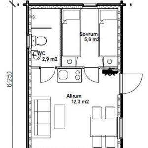 Planlösning attefallshus