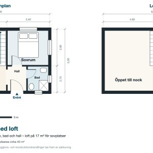 Fritidshus 40 kvm med loft och veranda