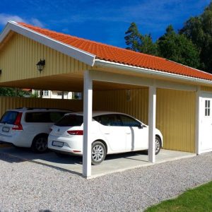 Ritning carport för två bilar