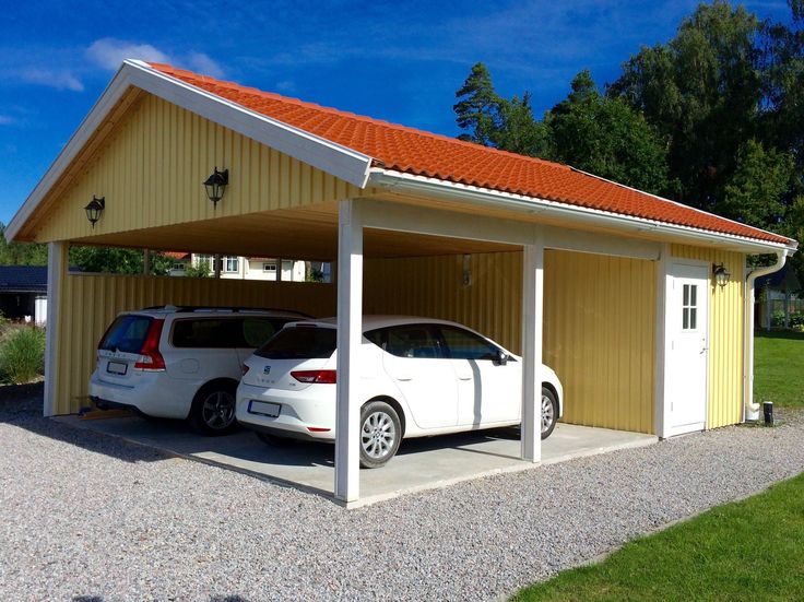 Ritning carport för två bilar