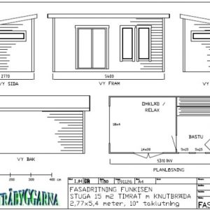 Ritning friggebod 15 m2