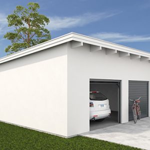Ritning garage med platt tak