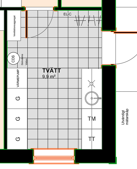 Tvättstuga planlösning